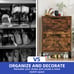 Shoe Cabinet Storage 2-Flip Drawer Bottom Shelf Metal Leg Entryway Sneakers Rack