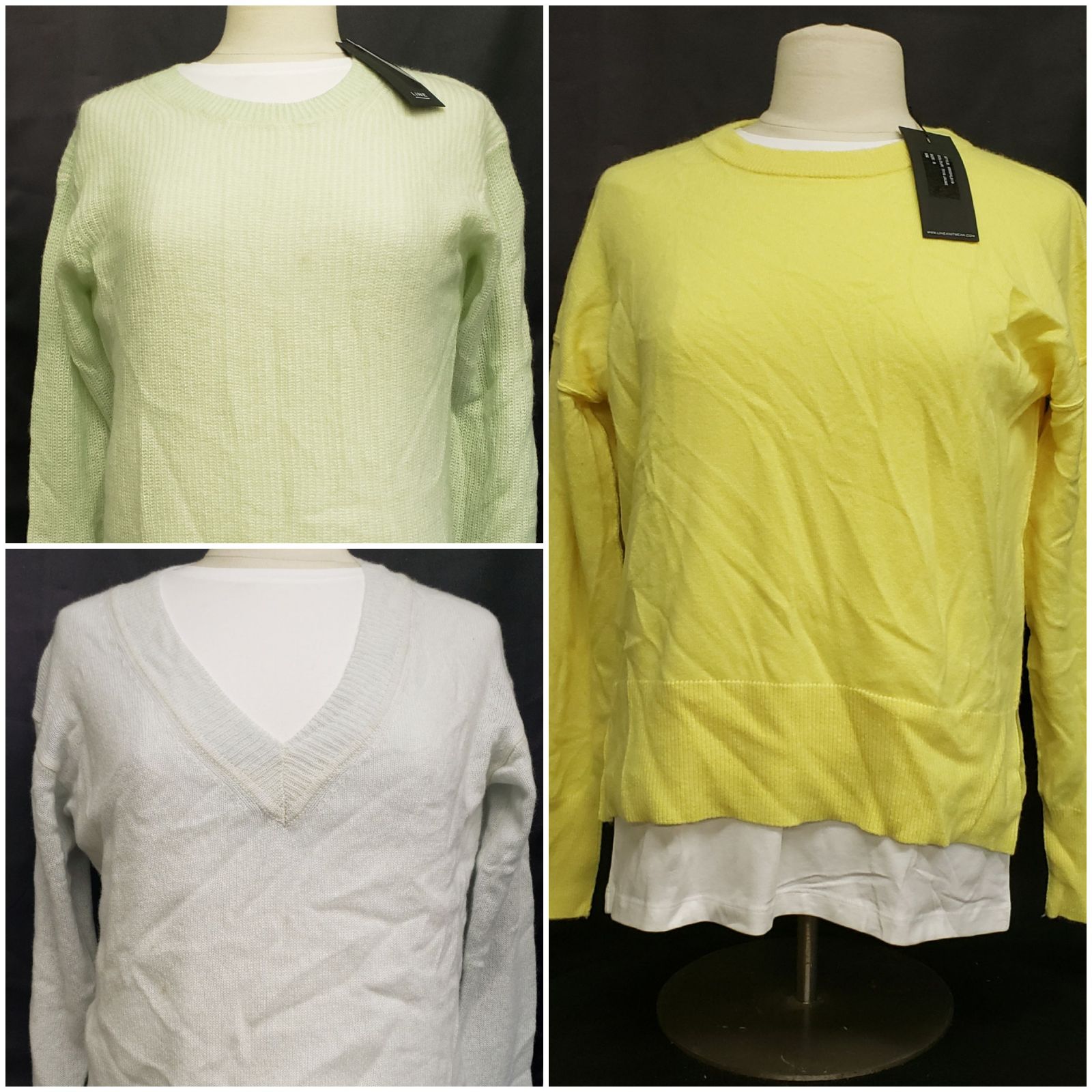 3 Designer (Line / Neiman Marcus) Small, 100% Cashmere Pullover Fall Sweaters
