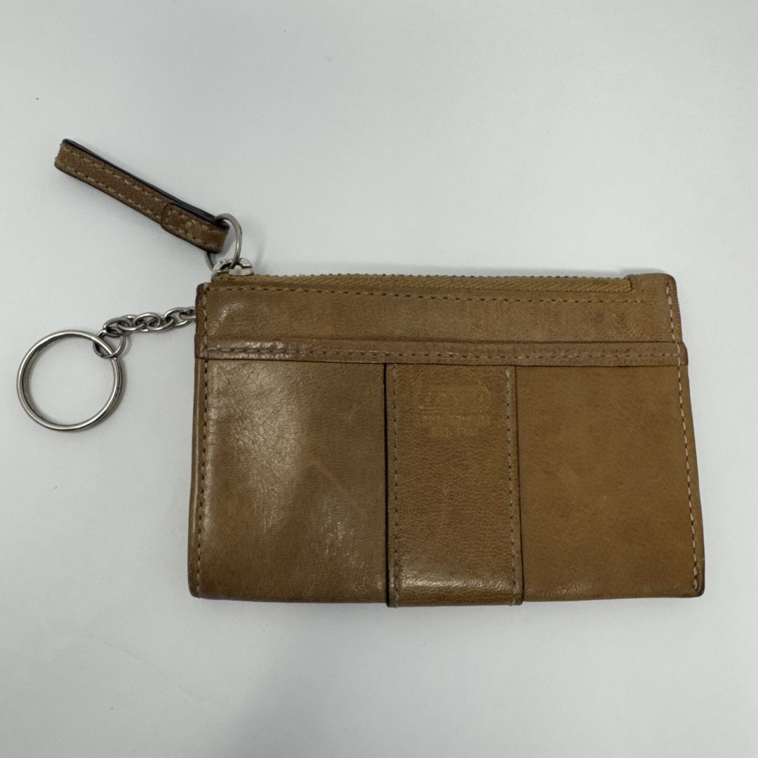 Vintage Coach RARE Leather Ware Keychain Card Holder Main Pocket tan brown