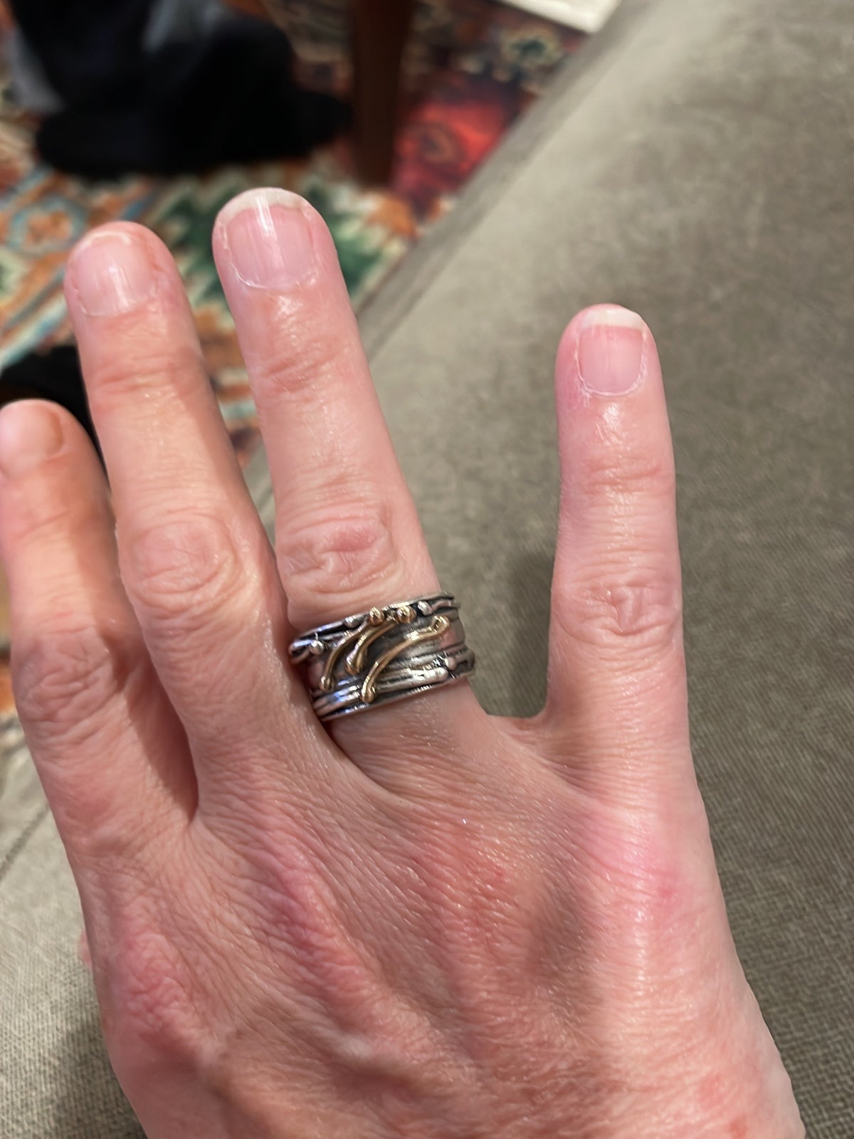 Vintage 14K & Sterling Silver Vine Ring! RARE Sherry Tinsman Vintage 14K & Sterling Silver Vine Ring! RARE Sherry Tinsman