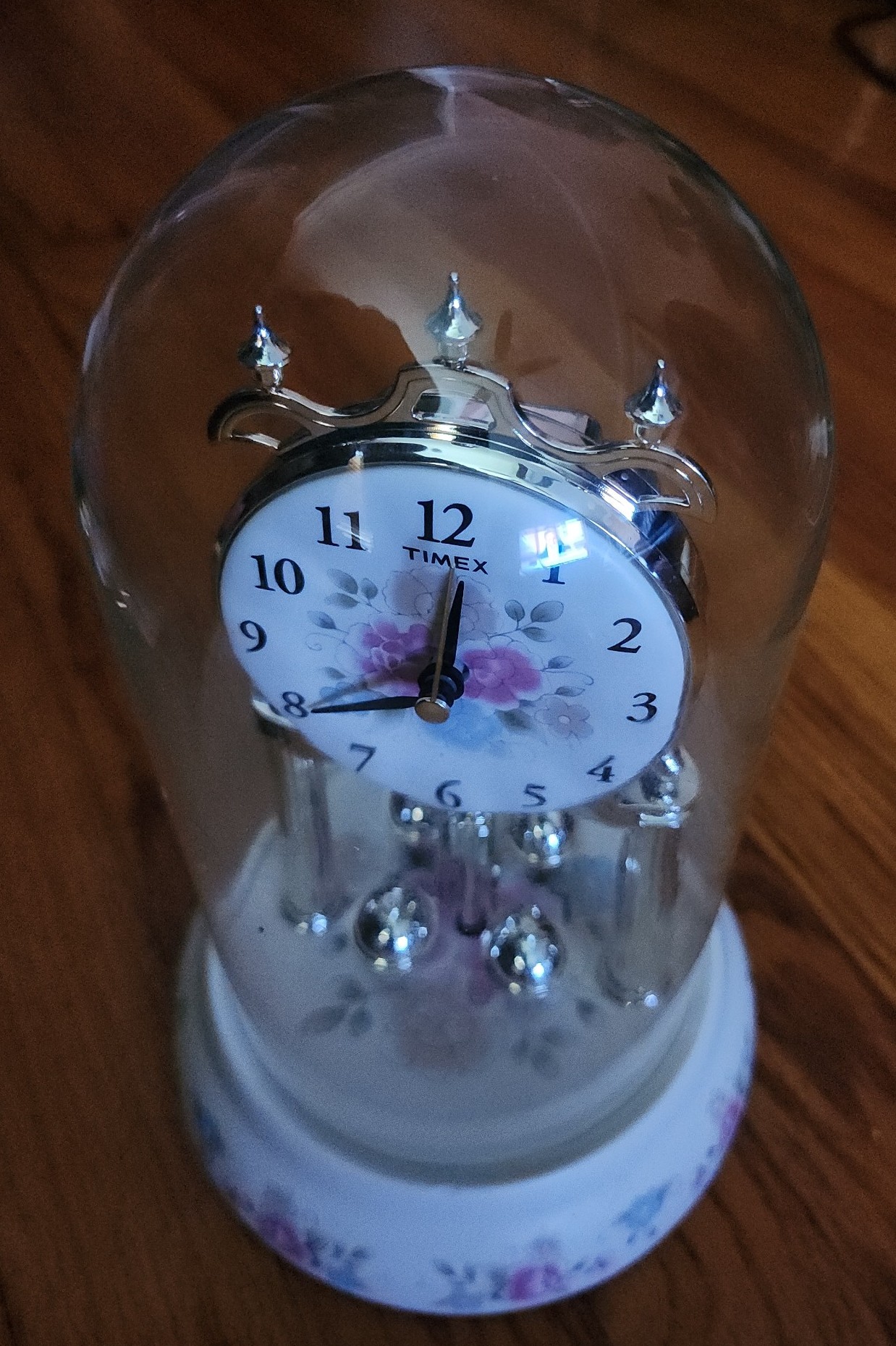 Vintage Timex porcelain dome mantle clock Hourly Chime