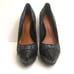 Schutz Fernanda Black & Purple Glitter Cap Toe Stiletto High Heels