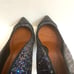 Schutz Fernanda Black & Purple Glitter Cap Toe Stiletto High Heels