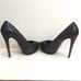 Schutz Fernanda Black & Purple Glitter Cap Toe Stiletto High Heels