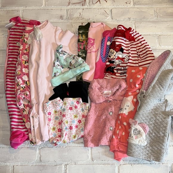 Babygirl 3/6m fall & winter footie pants sweater bundle!!