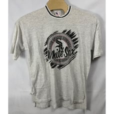 Vintage MLB Chicago White Sox T Shirt XL 90s Split Hem Drop Cut Heathered