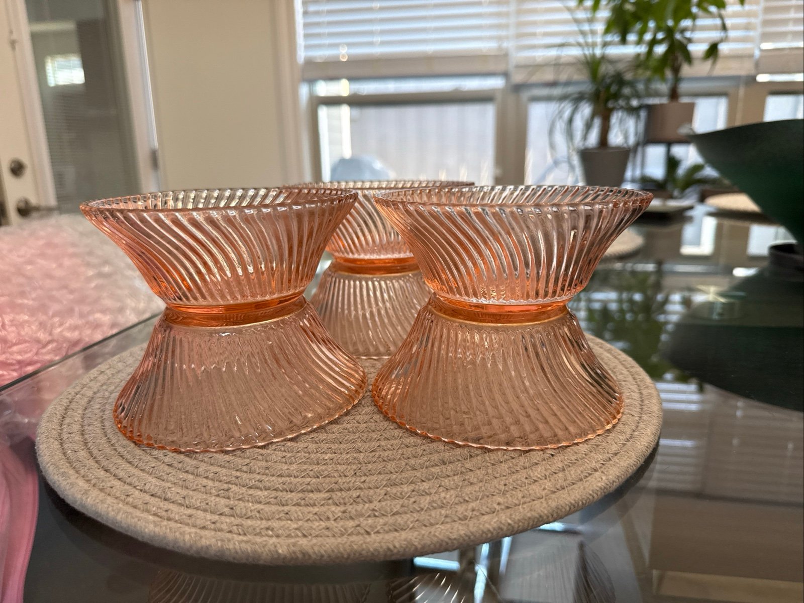 Vintage Federal Diana Pink Depression Glass 5 Bowls Set of 6 Excellent Cond!