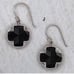 Silpada Sterling Silver Black Chalcedony Cross Earrings W2047
