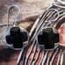 Silpada Sterling Silver Black Chalcedony Cross Earrings W2047