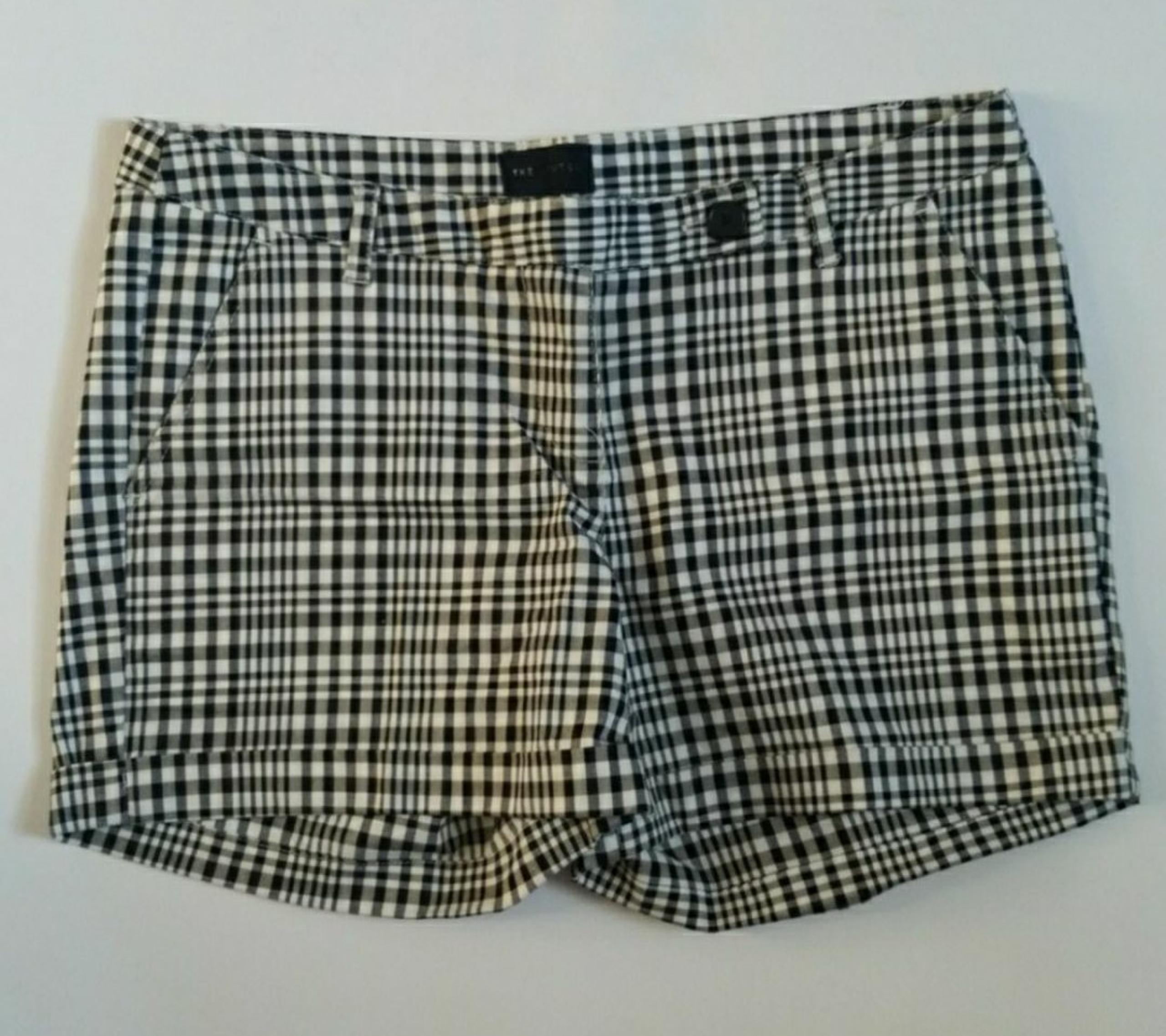 Limited Black White Gingham Plaid Shorts