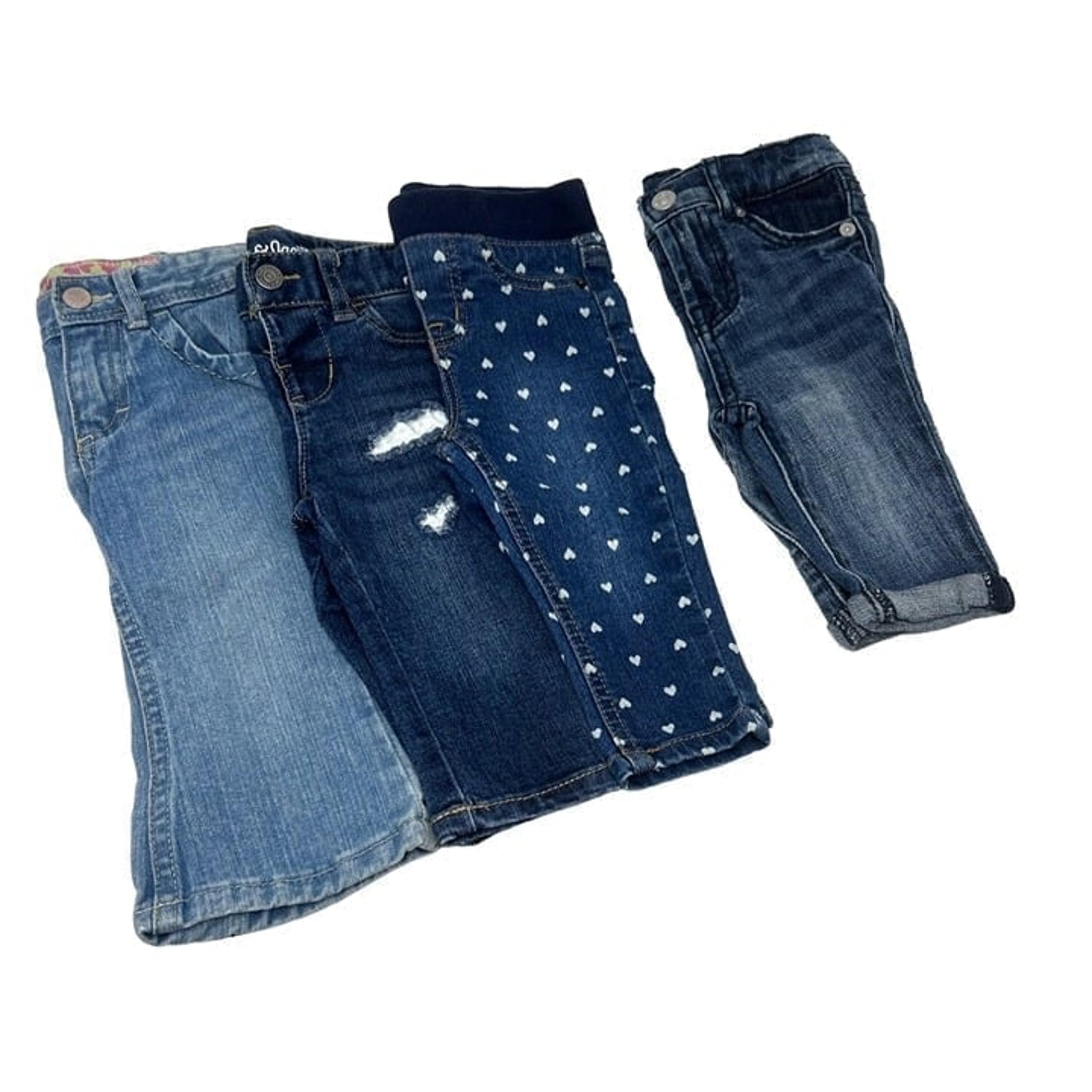 Baby Girl's - 4 Pair of Blue Jeans - Size 12 Month