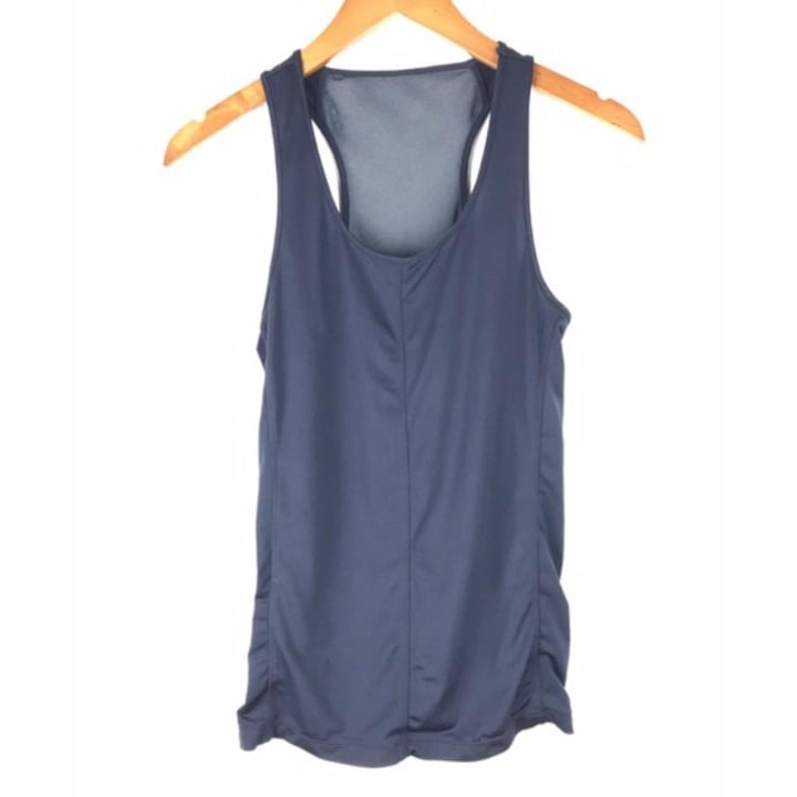 J.Crew Tank Top Women’s Sz XS Ruched Scoop Neck Racerback Mesh Athletic Blue