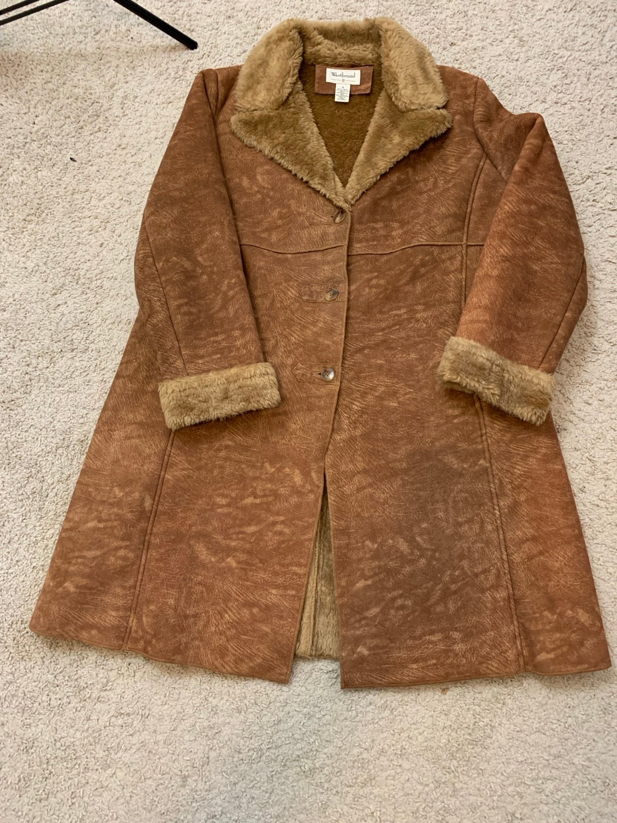 Westbound II 1X Shearling Faux Fur Coat Jacket Women's 1X Button Up