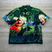 Vintage Dragon Ball Z Button Up Casual Shirt Cell Goku Green All Over Print Y2K
