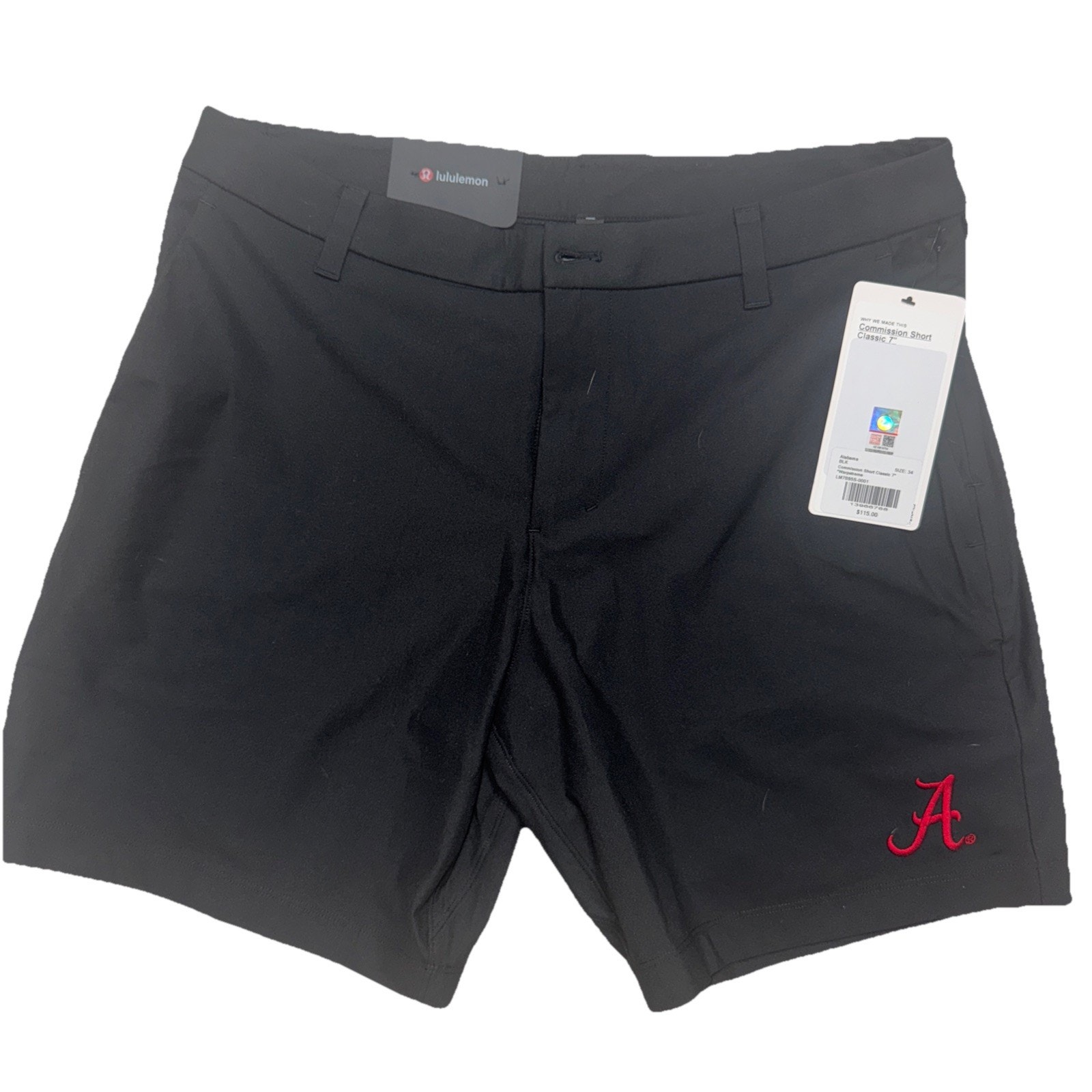 NWT Alabama Crimson Tide Men’s Lululemon Commission Short 7” Size 34 (af3)