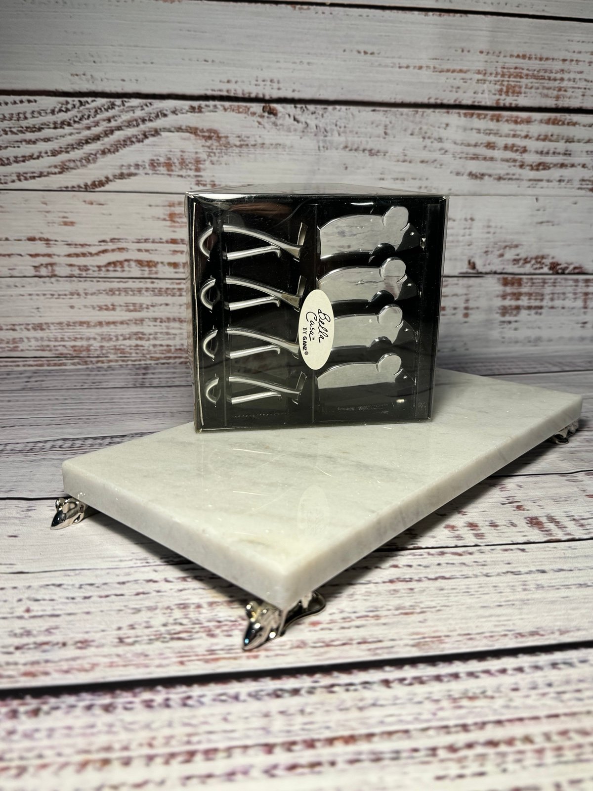 EPCOT DISNEY Mouse Marble Cheese Tray & Cheese Knives NWT by Bella Casa Ganz D5