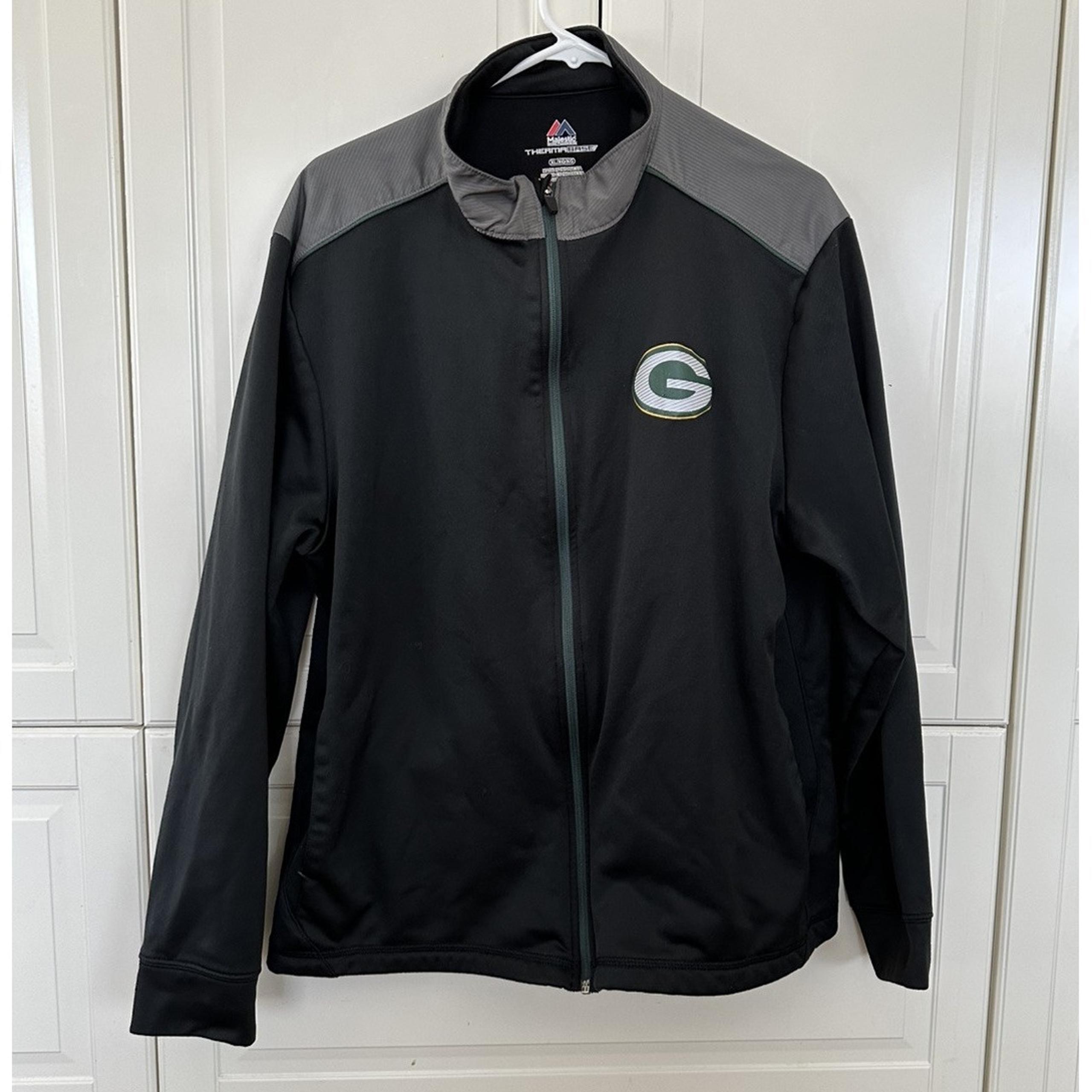 Green Bay Packers Mens Majestic therma base Jacket Full Zip Size Xlarge