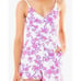 Mahi Gold Floral Tropical Romper White, Pink Blue
