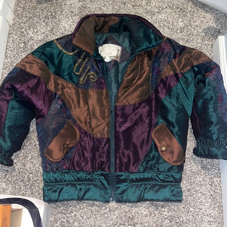 Vintage Winter Jacket Coat Innovations IZZI Collage Large Winter Multicolor 90s