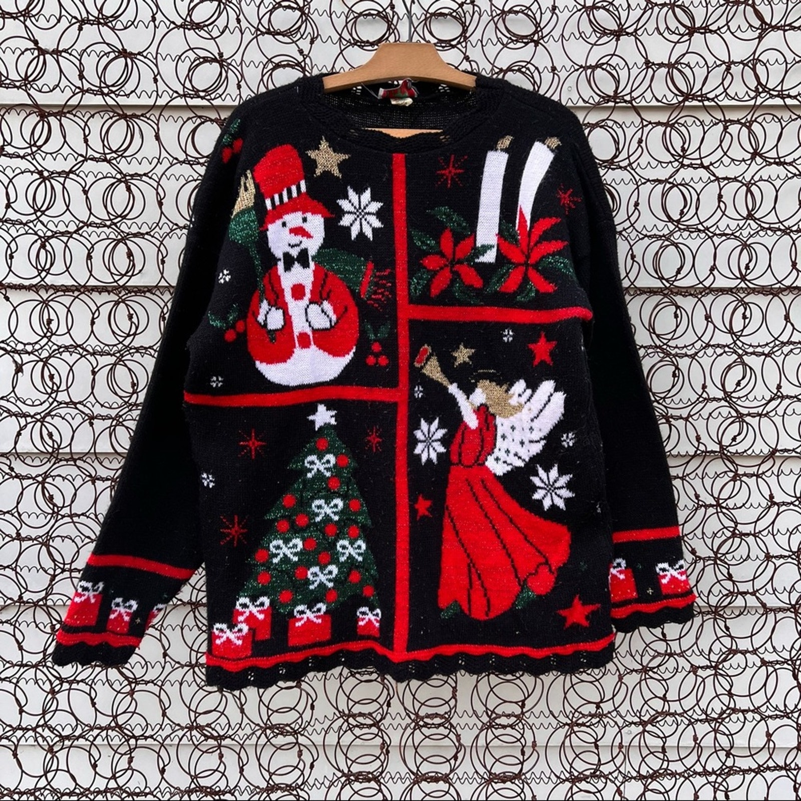 Vintage 80s 90s Nutcracker ugly Christmas holiday sweater LARGE