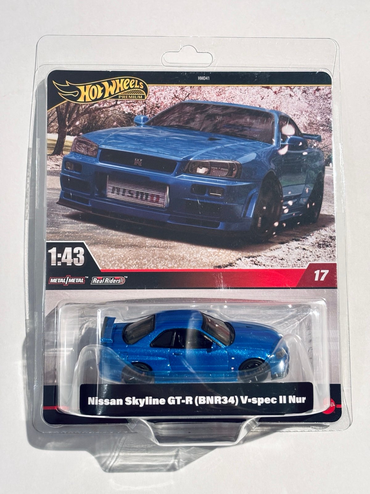Hot Wheels premium 1:43 Nissan Skyline GTR R34 V-spec ii nur bayside blue *bnib*