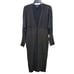 Shape FX Black Metallic Gold Knit Extra Long Cardigan Duster Sweater Dress Sz L