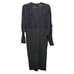 Shape FX Black Metallic Gold Knit Extra Long Cardigan Duster Sweater Dress Sz L