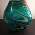 Green Swirl Art Glass 8 x8 Decorative Vase