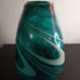 Green Swirl Art Glass 8 x8 Decorative Vase