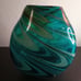 Green Swirl Art Glass 8 x8 Decorative Vase