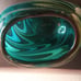 Green Swirl Art Glass 8 x8 Decorative Vase