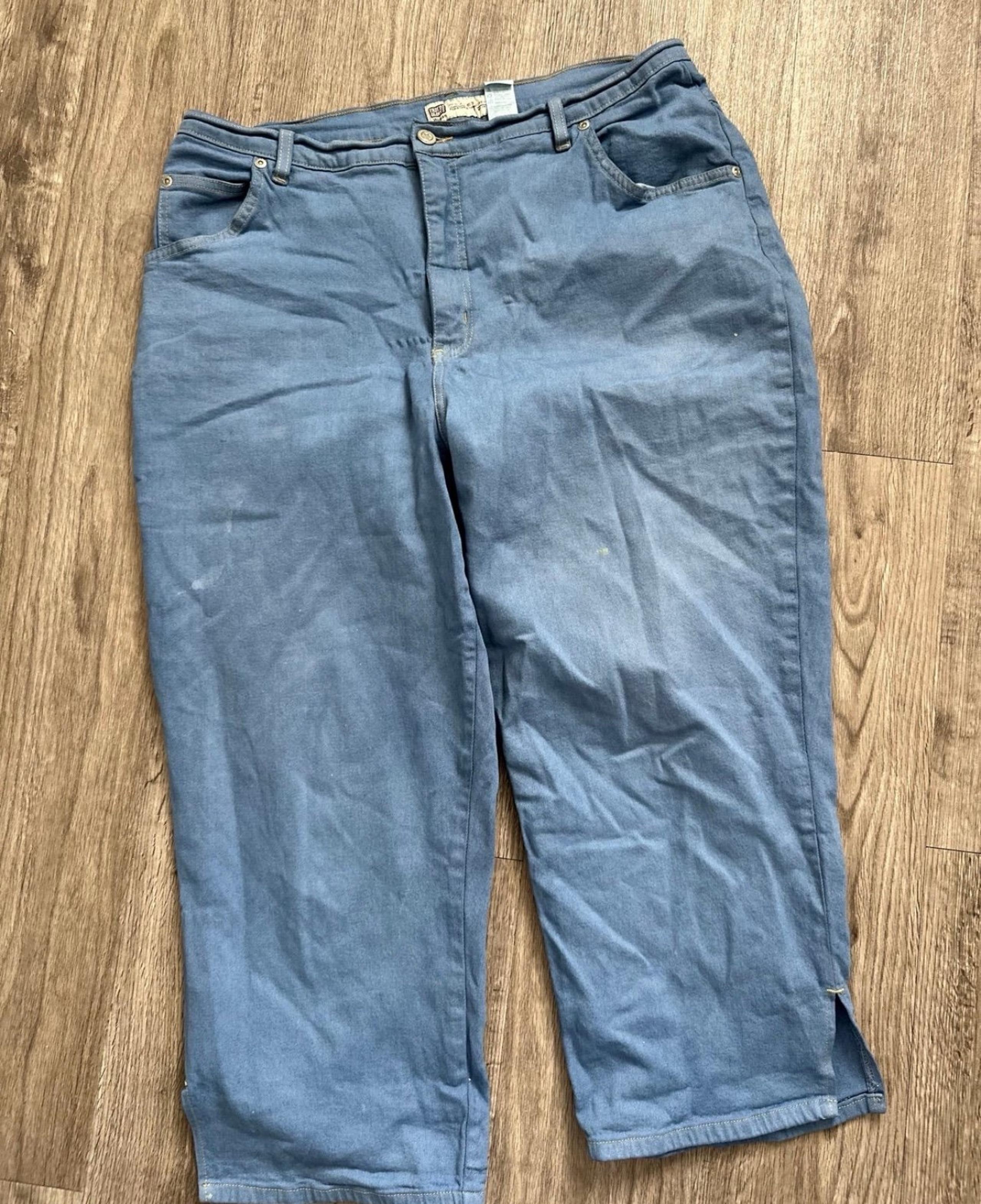 FADED GLORY WOMEN CASUAL LOUNGE BLUE JEANS CAPRI PANTS SPRING SUMMER 18