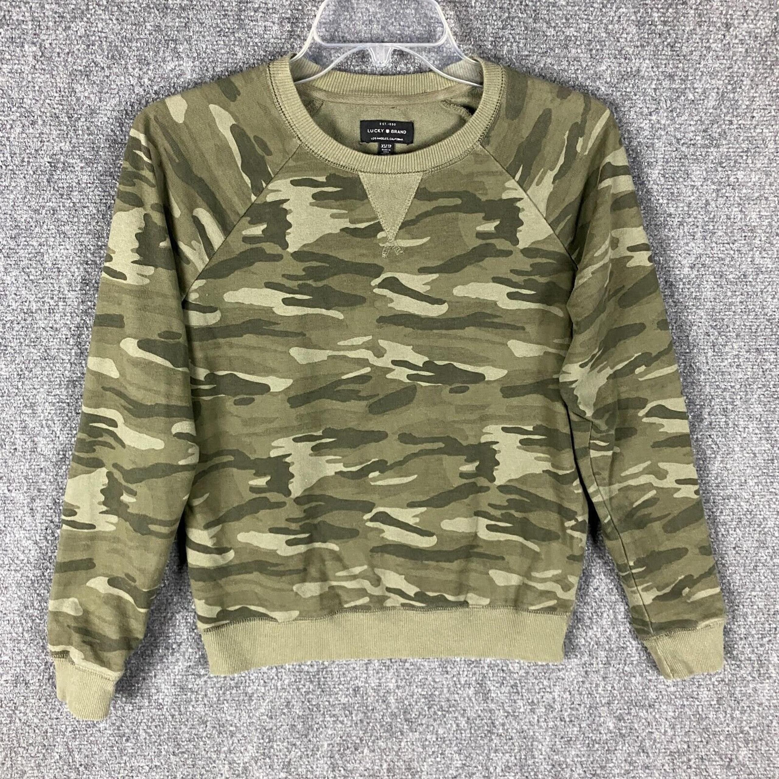 Lucky Brand Sweatshirt Women's XS Camouflage Pullover Extra Small Casual