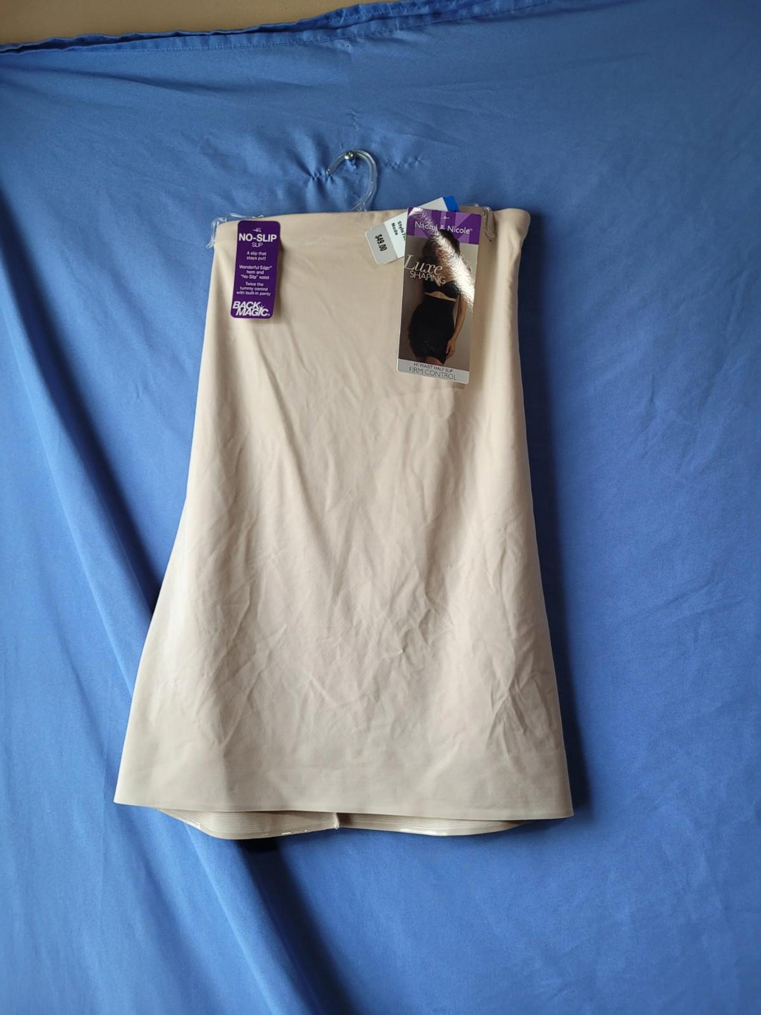 NAOMI NICOLE Luxe Shaping Firm Control Half Slip NUDE Skirt NEW Womens Sz XL