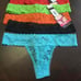 Black Fuchsia lace low rise thongs 9 pc