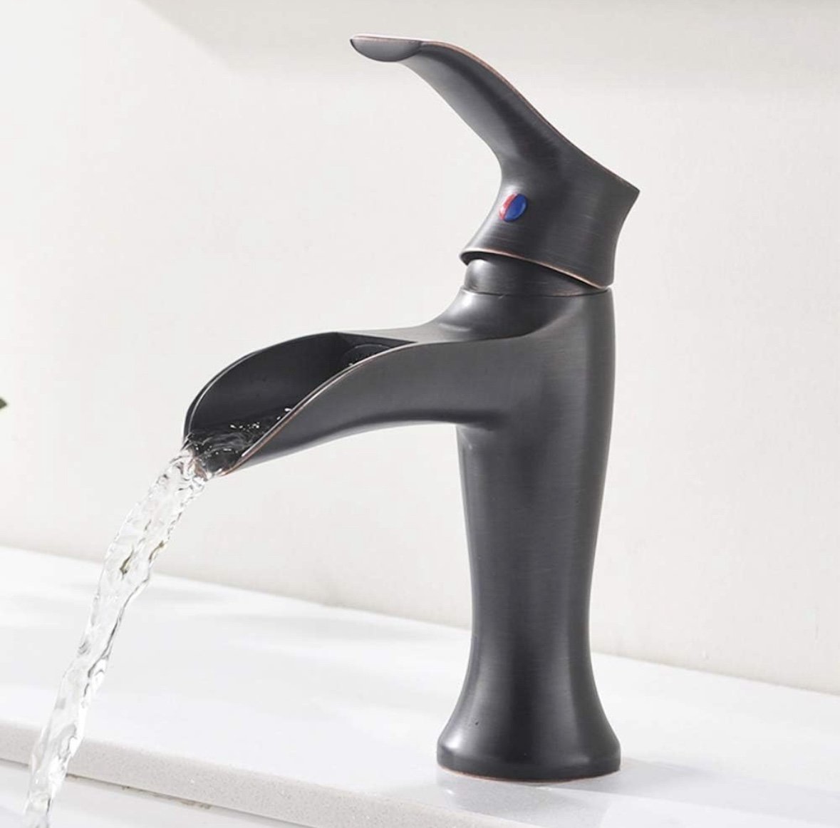 Vessa Single Handle One Hole Oil Rubbed Bronze Finish Large Spout Waterfall
