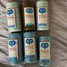 6 Rolls Easy Fluff Macrame Cord 6MM 100 yds each VTG NEW