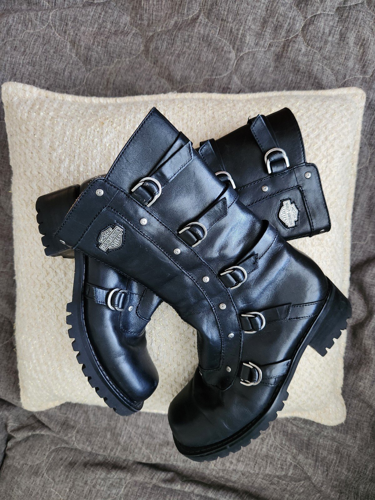 Harley Davidson black leather boots