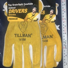 2 X Tillman Medium Premium Drivers Gloves - Top Grain/Split Cowhide 2 Pair 1414M