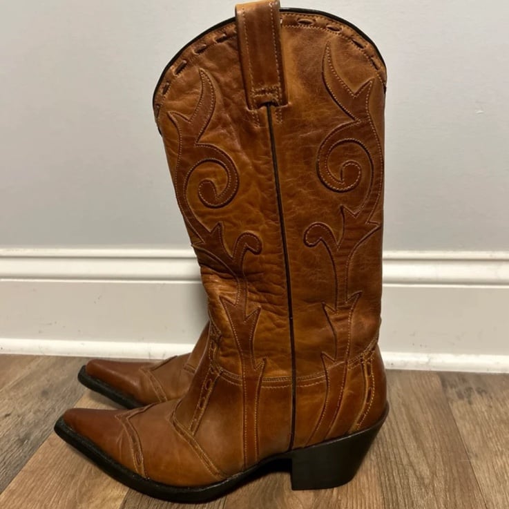 John B. stetson Cowgirl Boots vintage 1970’s handmade all leather western boots