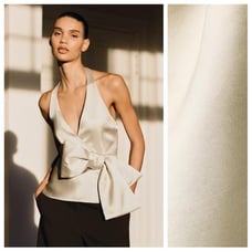 NWT. Zara Soft Gold Satin Effect Tie Halter Neck Top with V-neck. Size L.