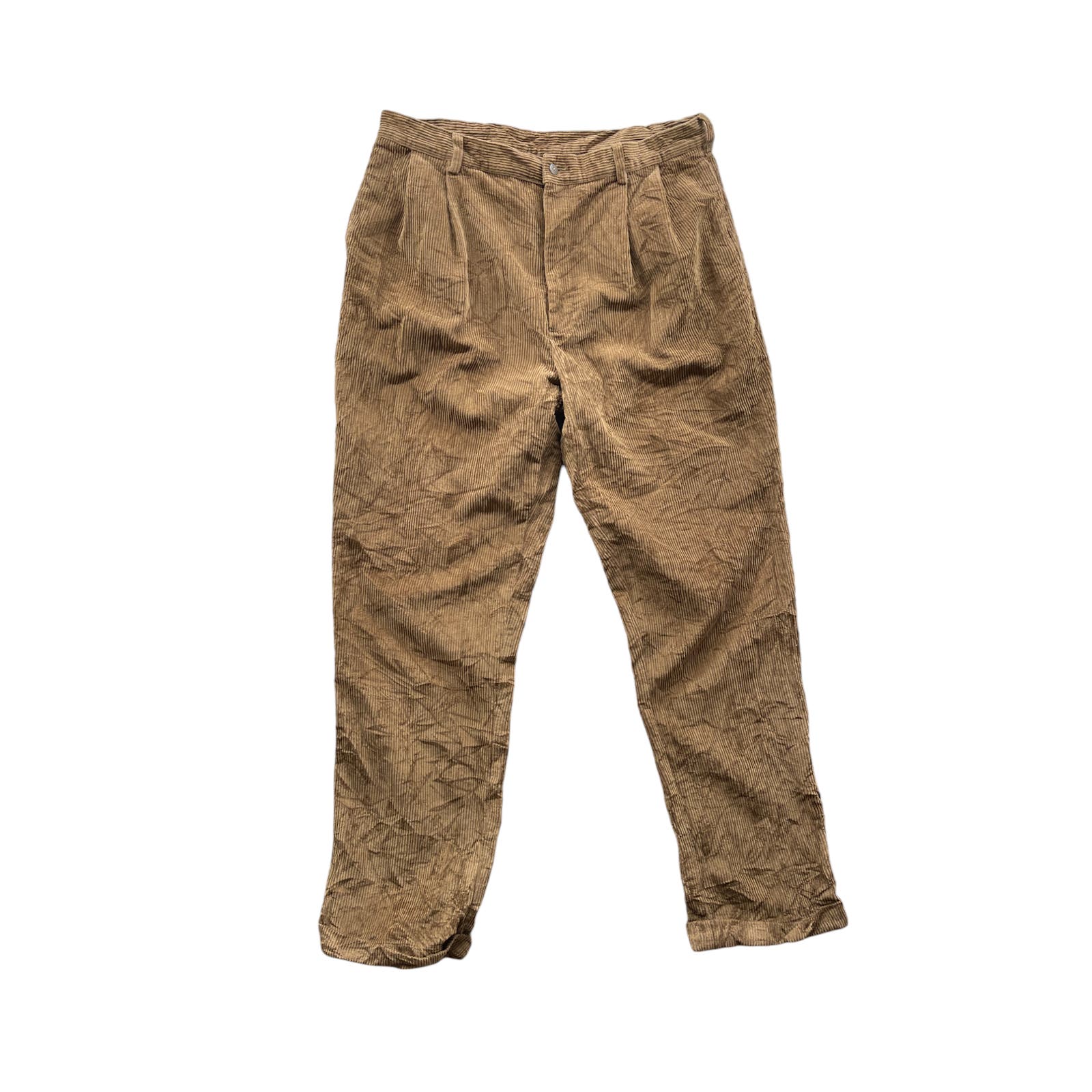 Vintage Jos. A. Bank Men's Camel Brown Relaxed Corduroy Trousers