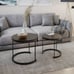 Nesting Coffee Table Small Round Tables Nest Together, Brown, Set of 2