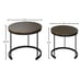 Nesting Coffee Table Small Round Tables Nest Together, Brown, Set of 2