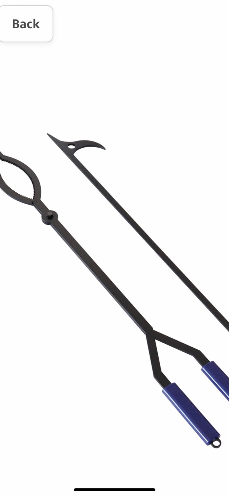 40 Fire Log Tongs Firewood Grabber and Fire Poker Set,Large Fire Pit Tool Outdo