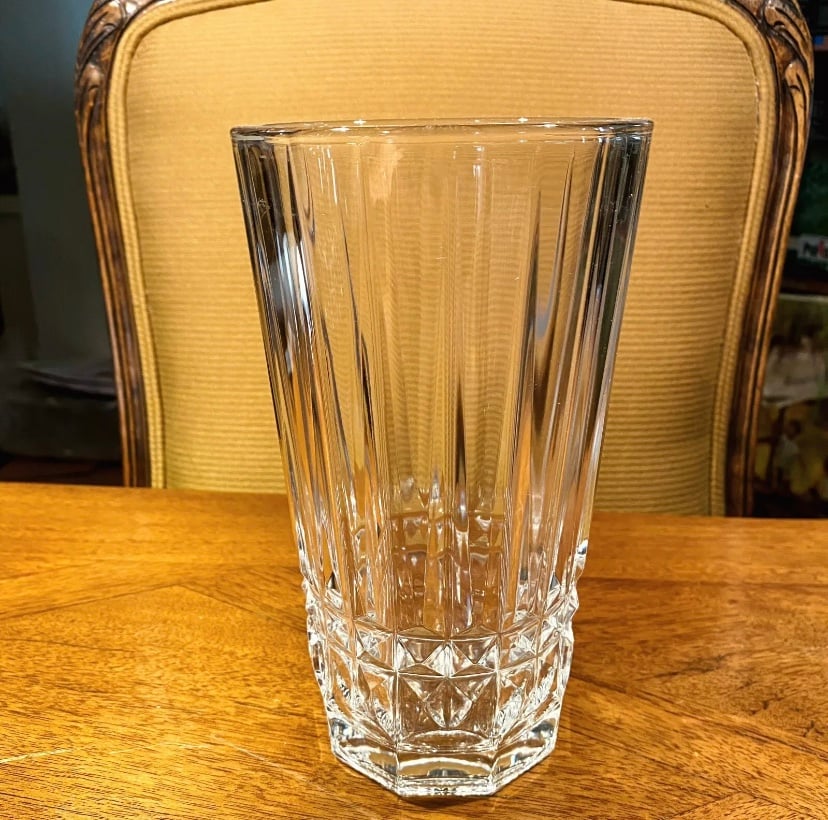 Vintage Val St. Lambert “S” Crystal Glass Cup 8” Tall