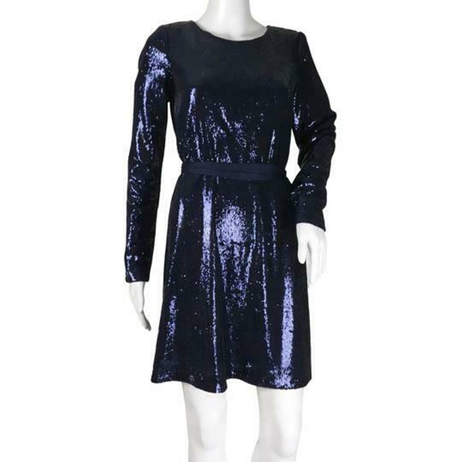 Ramy Brook Women Dress Hallie Sequin Blue Color Size XS LO Cute