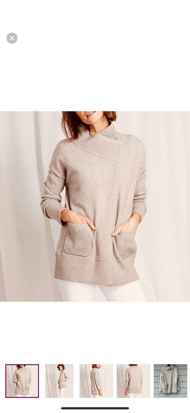 WHITE & WARREN W&W COZY POCKET COATIGAN