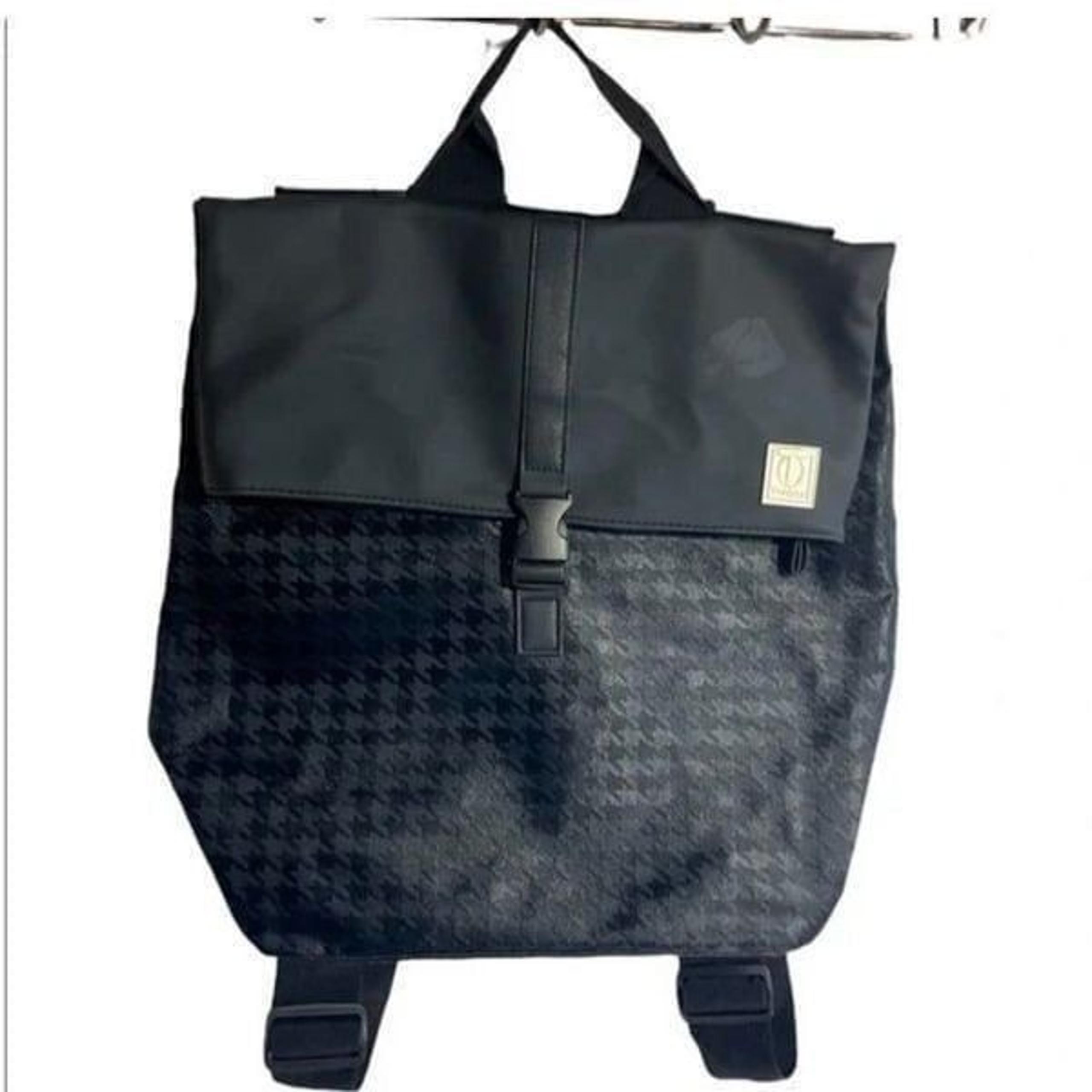 TANGER Large Unisex Back Houndstooth Backpack Laptop Tablet Bag Tote
