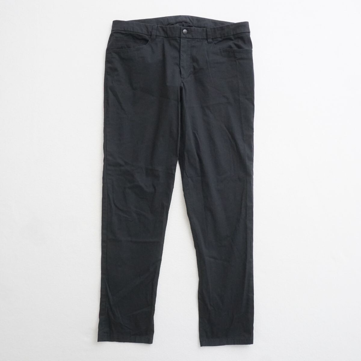 Lululemon Mens 5 Pocket Chino Pants Casual Zip Fly Black Cotton Blend 36x32